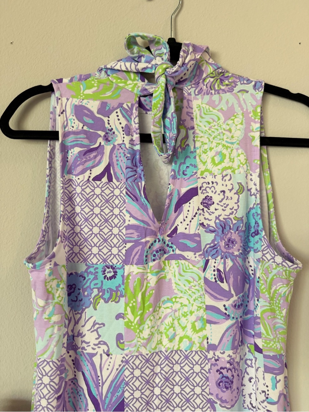 Lilly Pulitzer Lavender Maxi Dress with Green & Blue Floral Accents - Picture 3 of 9